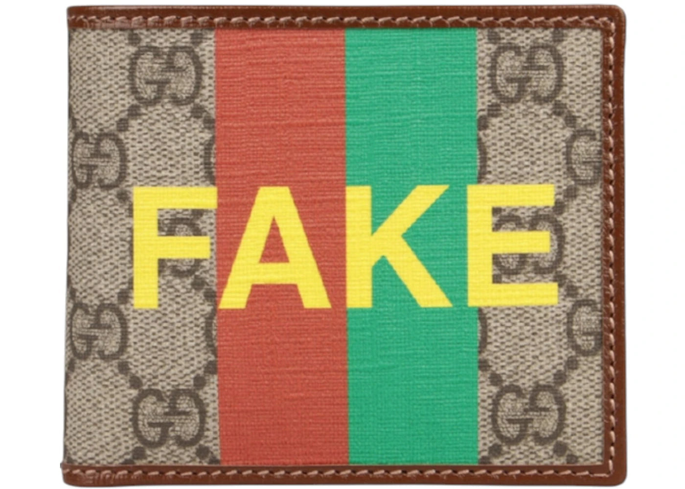 Gucci FAKE' Not Bi-Fold Wallet Brown