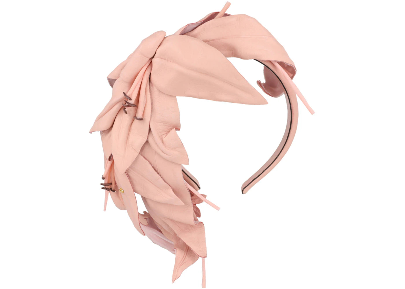 Gucci Faux Floral Leather Headband Pink