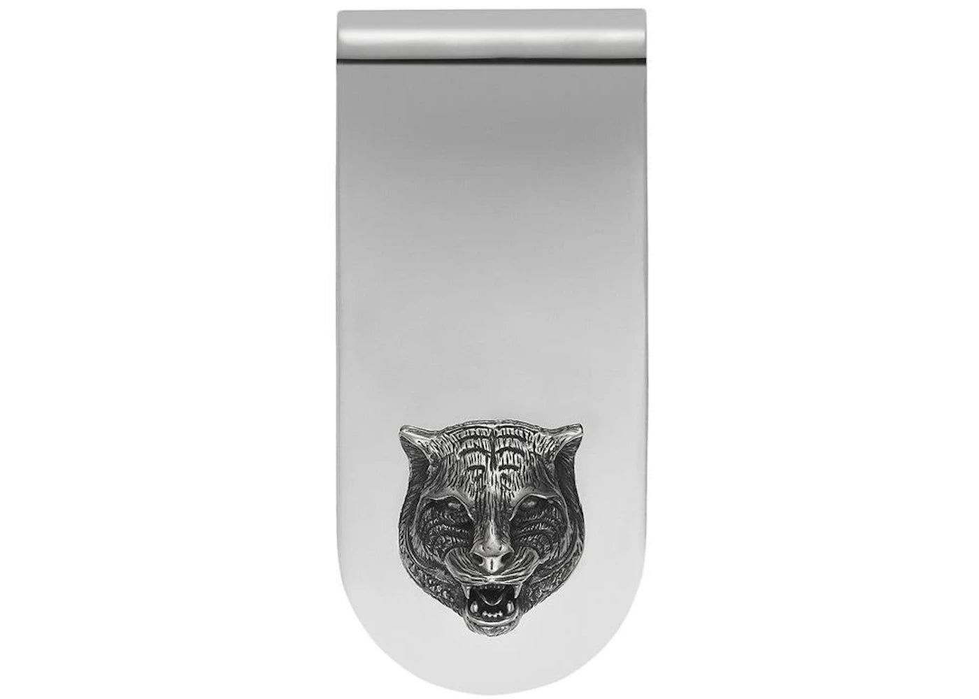 Gucci Feline Head Money Clip Silver
