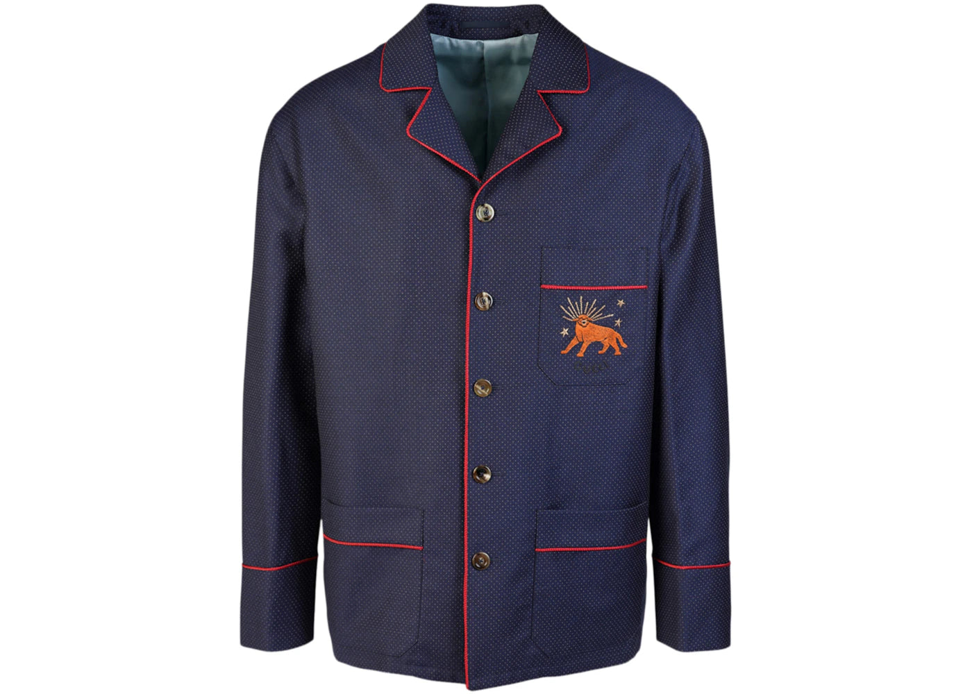 Gucci Fine Dots Feline Jacket Dark Blue
