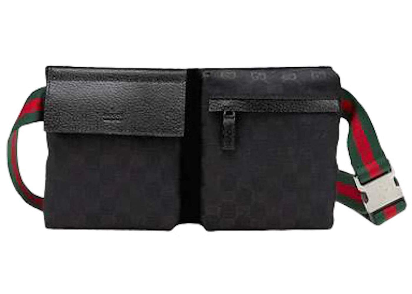 Gucci Flap Belt Bag GG Web Strap Black