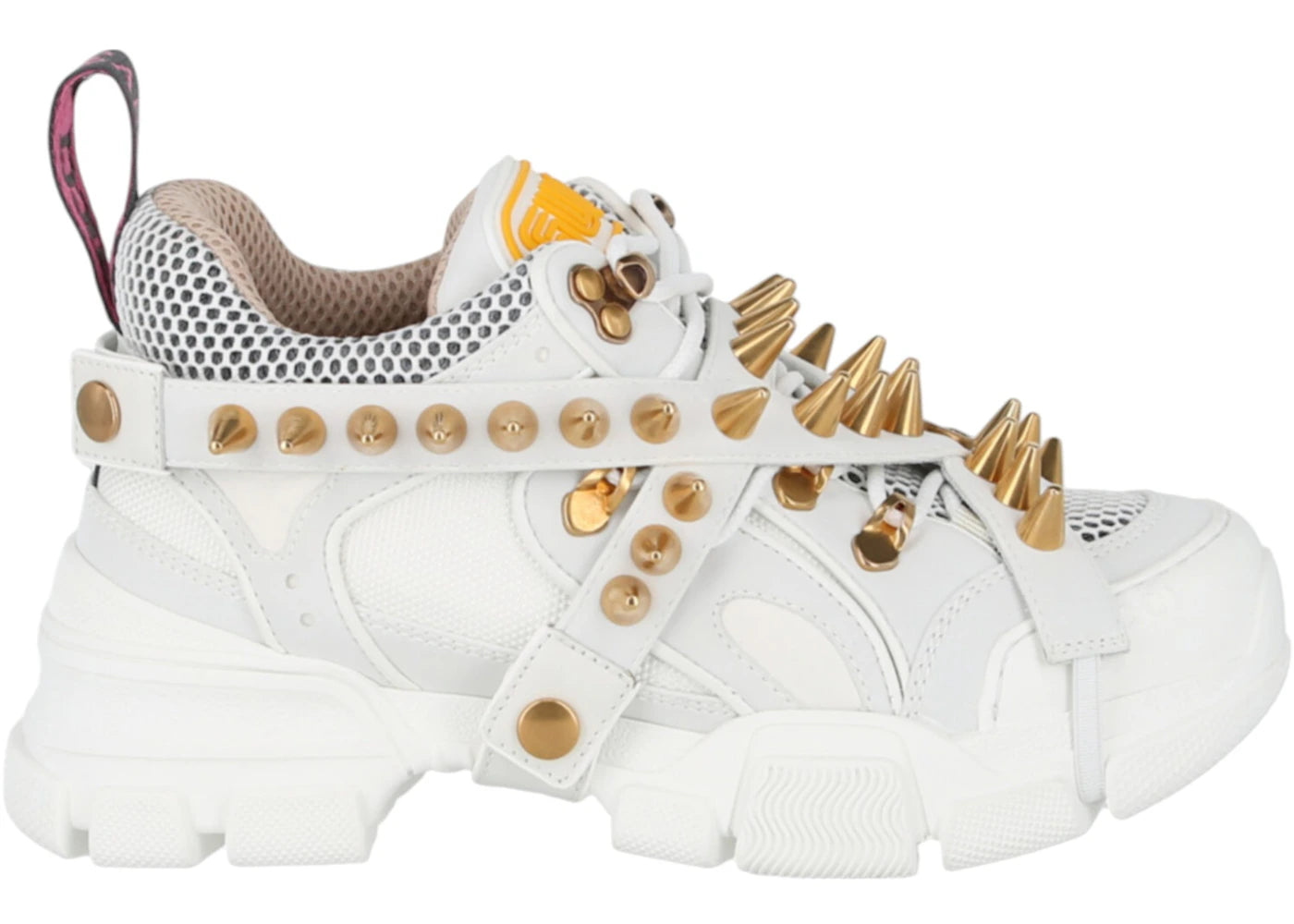 Gucci Flashtrek Chunky Leather Sneakers White Gold (Women's)