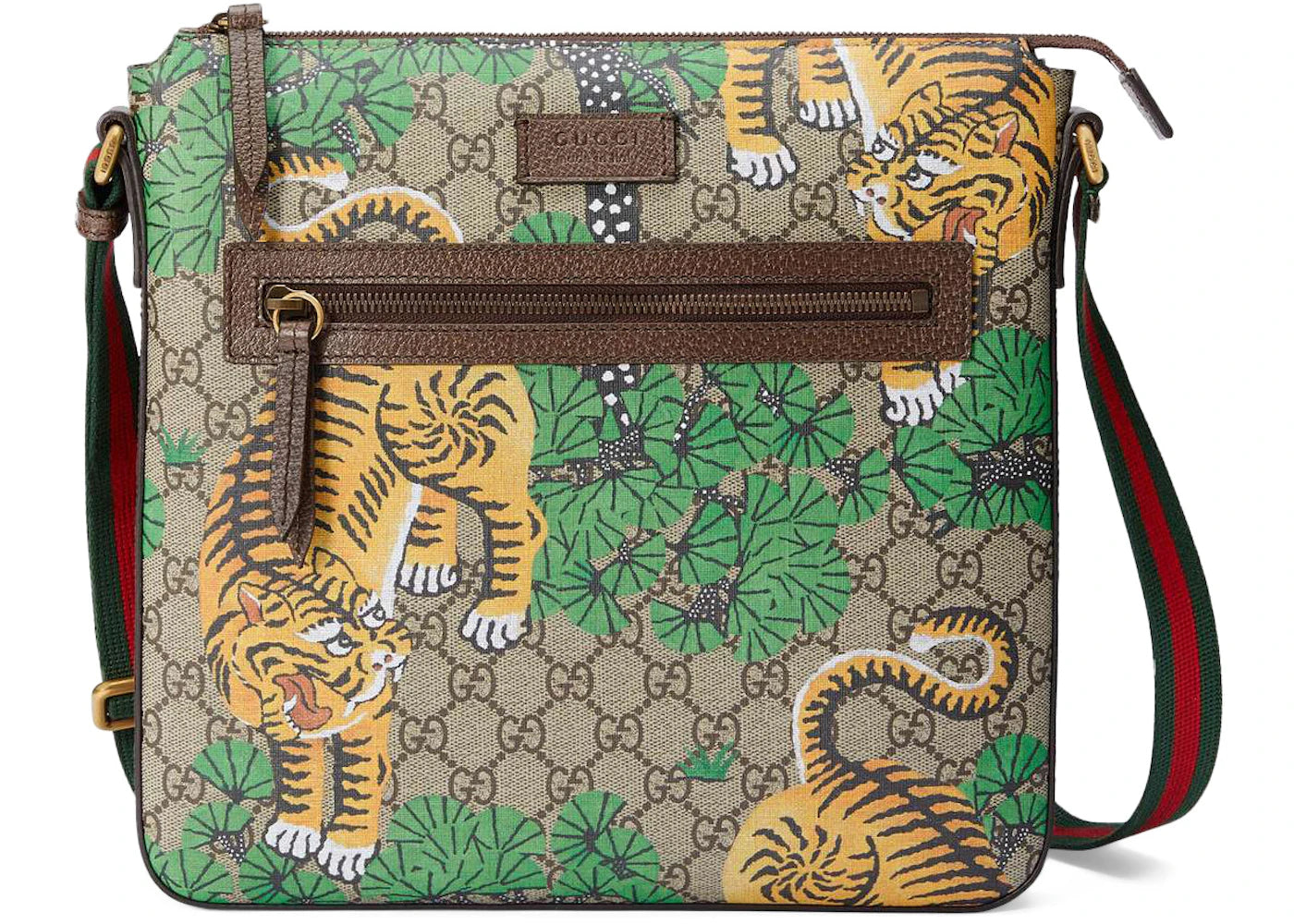 Gucci Flat Messenger Bengal GG Supreme Medium Beige/Ebony