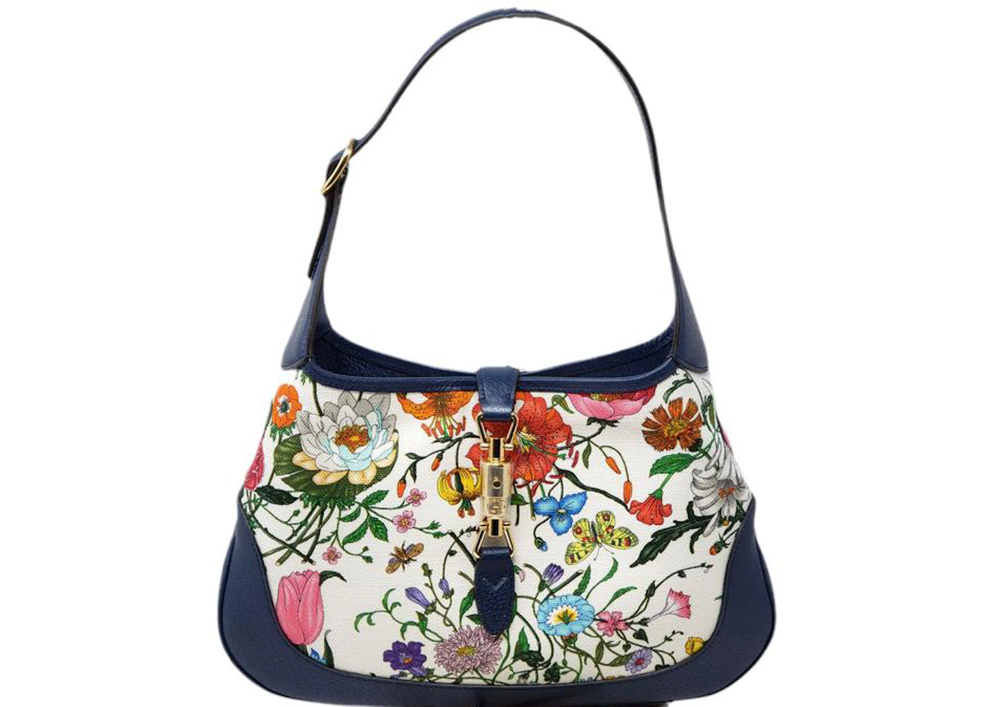 Gucci Flora Shoulder Bag Medium Navy