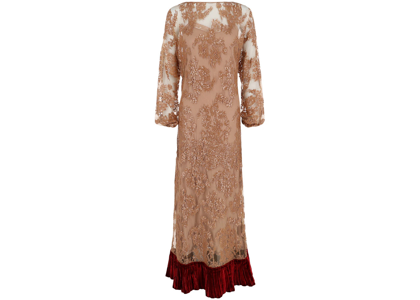Gucci Floral Lace Dress Brown Multi