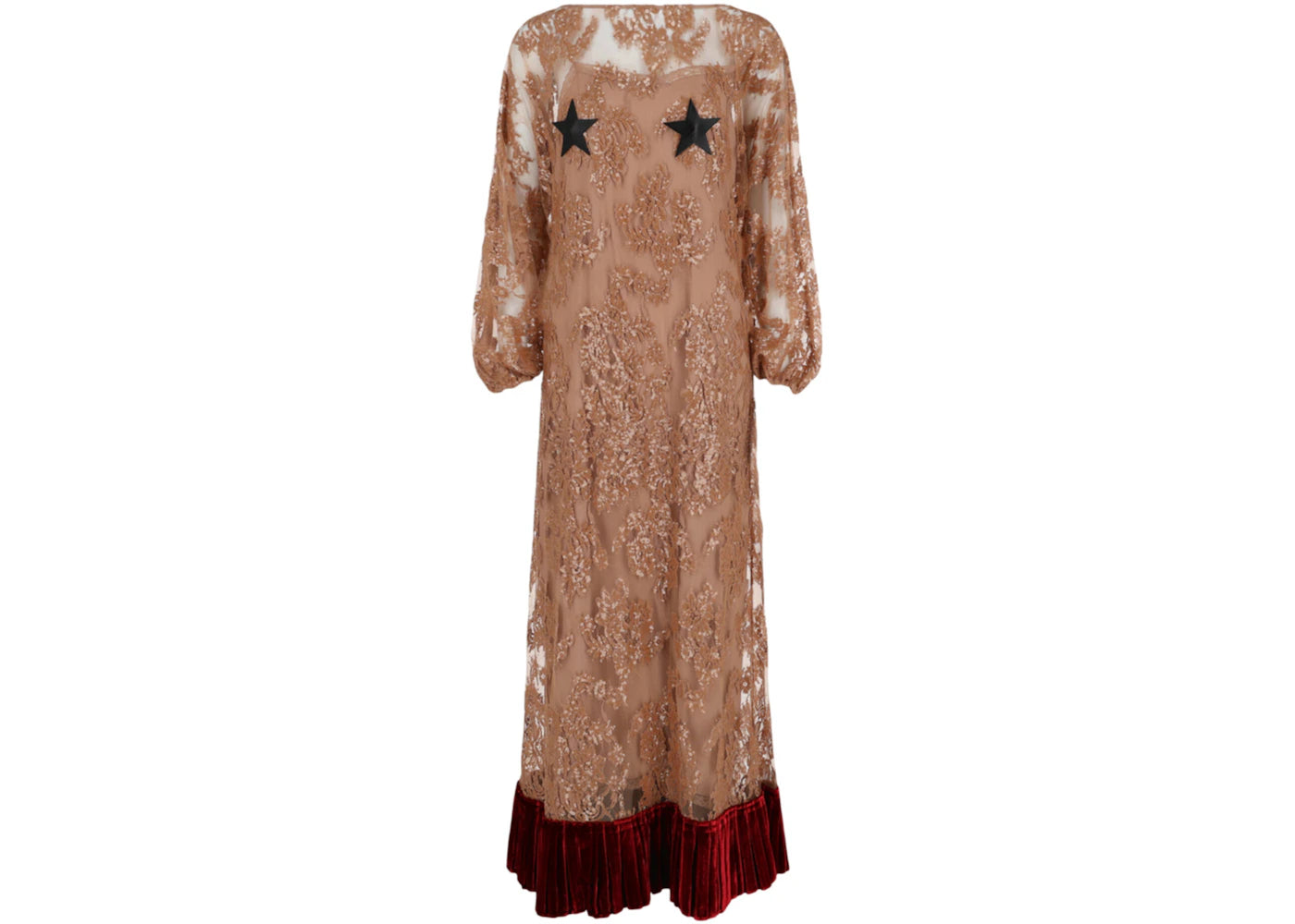 Gucci Floral Lace Dress Brown