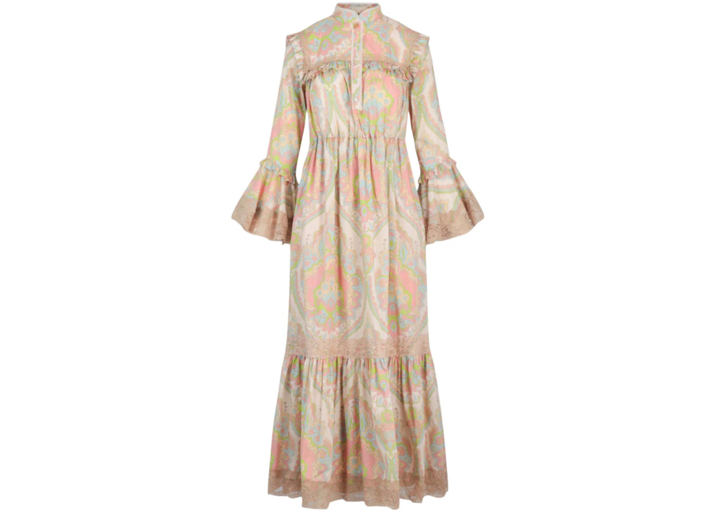 Gucci Floral Lace Maxi Dress Pink