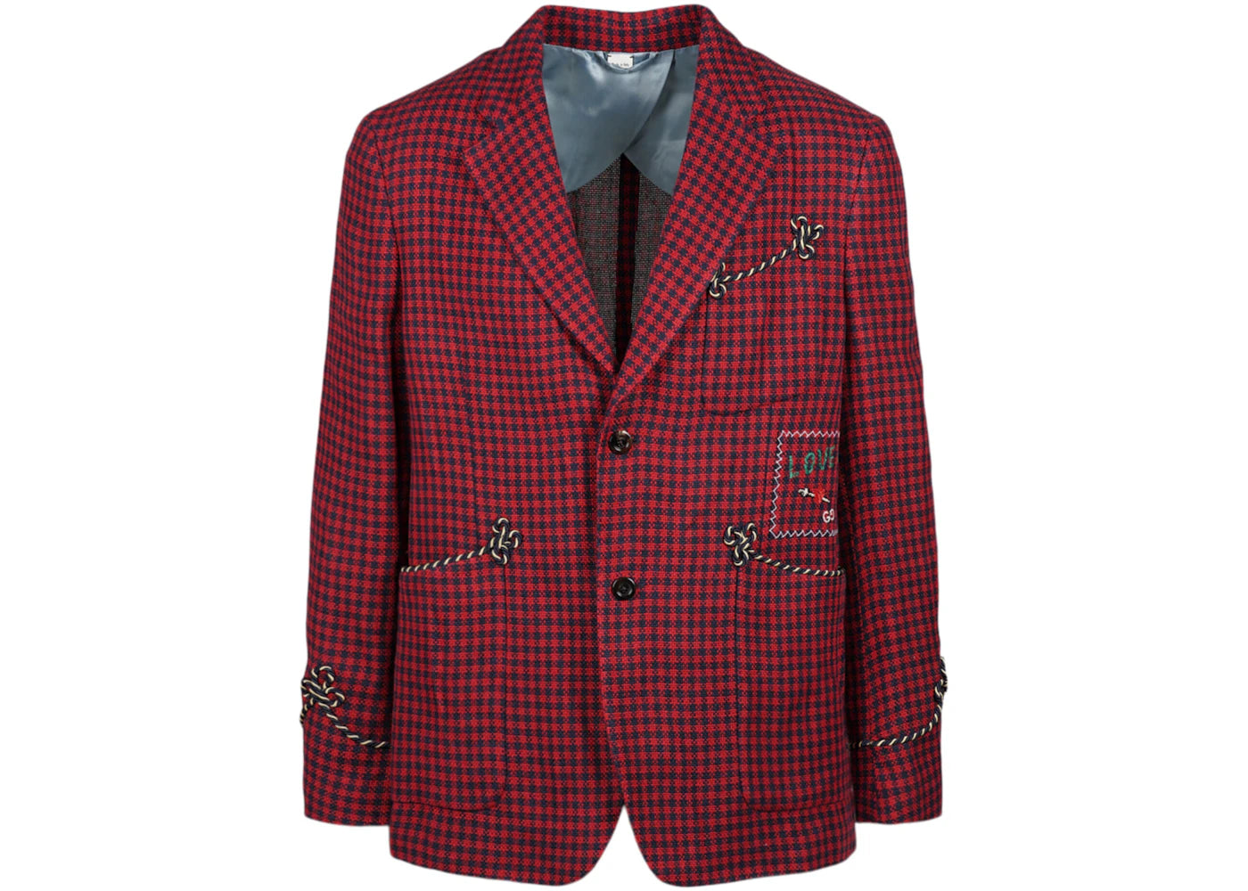 Gucci Fo Palma Linen Blazer Red/Blue