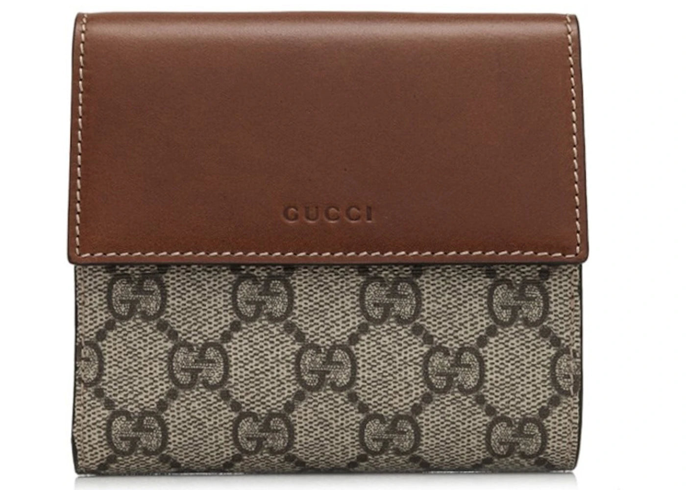 Gucci French Flap Wallet GG Supreme Brown