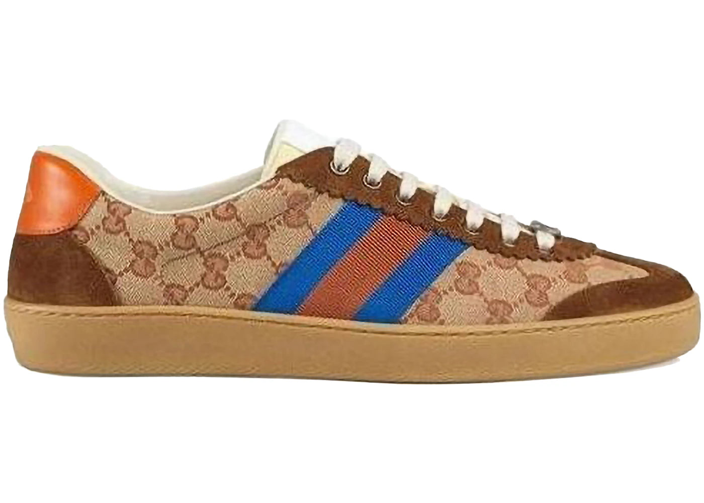 Gucci G74 Web Low Sneakers Brick Red Beige