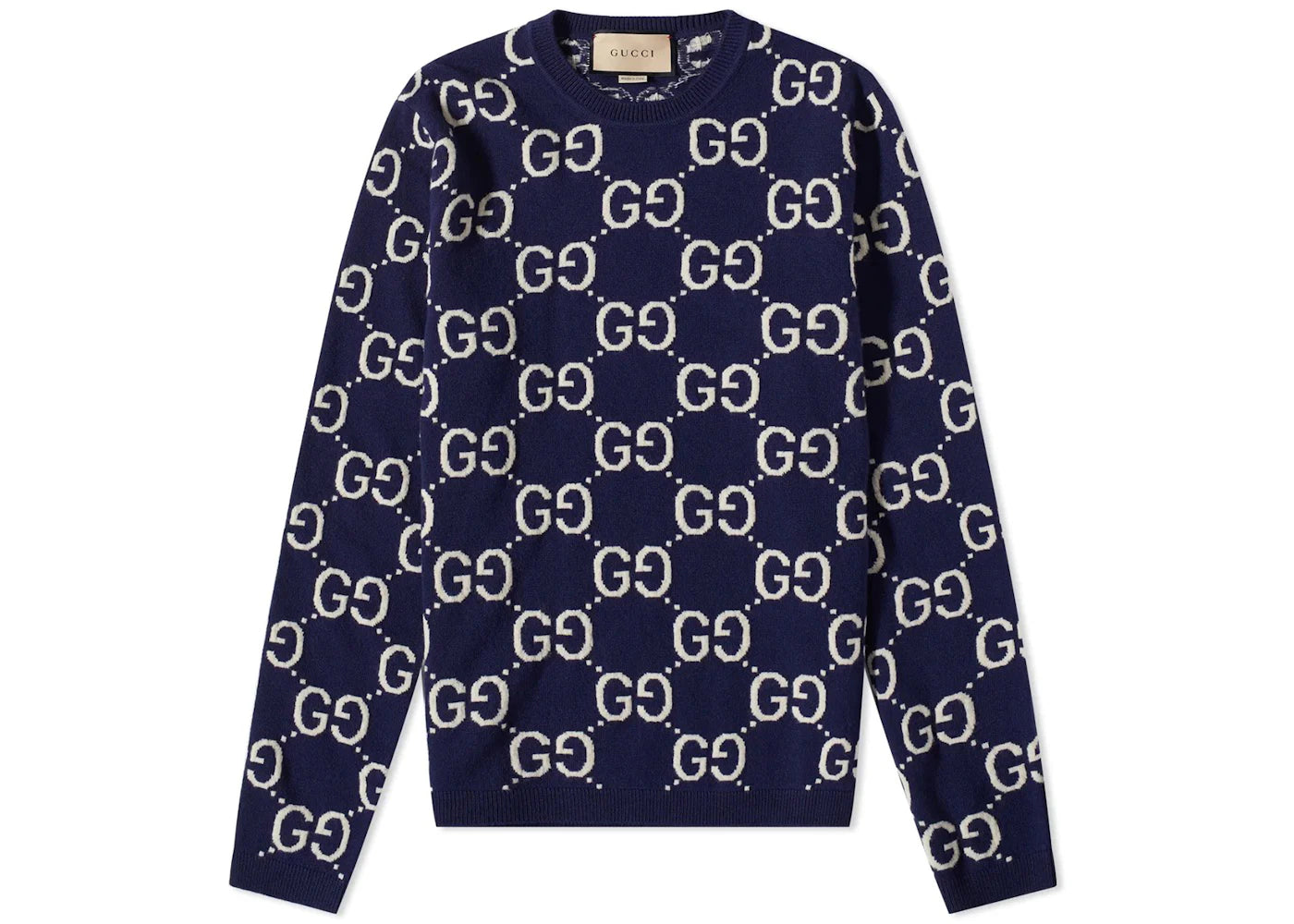 Gucci GG All Over Crewneck Sweater Navy