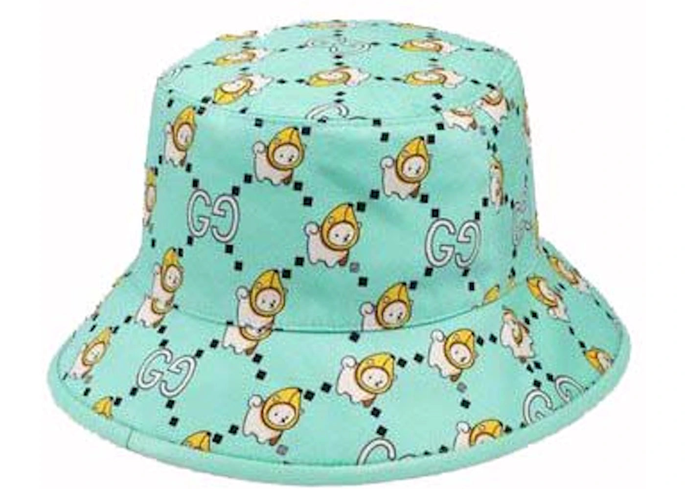 Gucci GG Animal Print Bucket Hat Light Blue