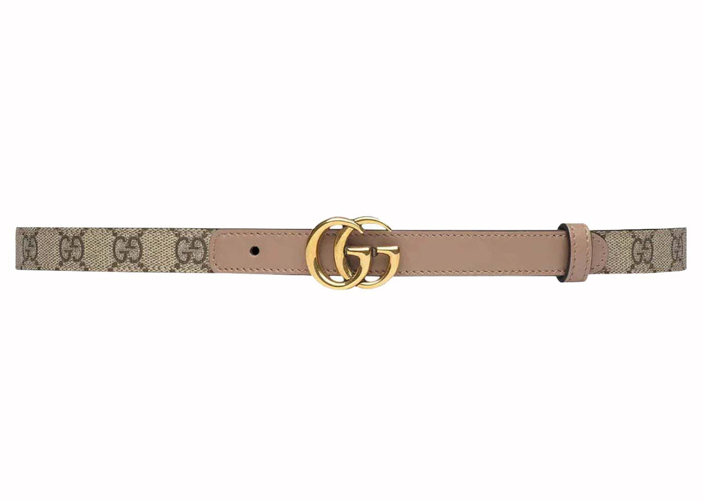 Gucci GG Buckle Marmont Thin Belt Pink/Beige