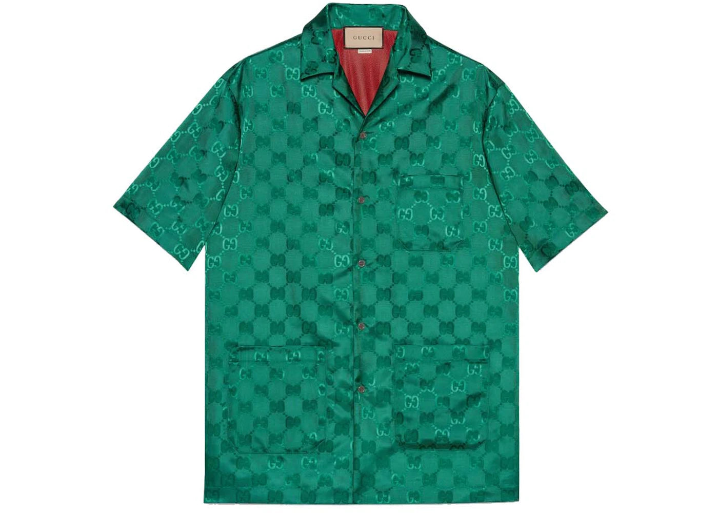 Gucci GG Canvas Nylon Bowling Shirt Green
