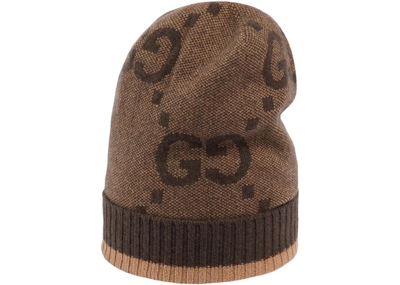 Gucci GG Cashmere Hat Beige/Dark Brown