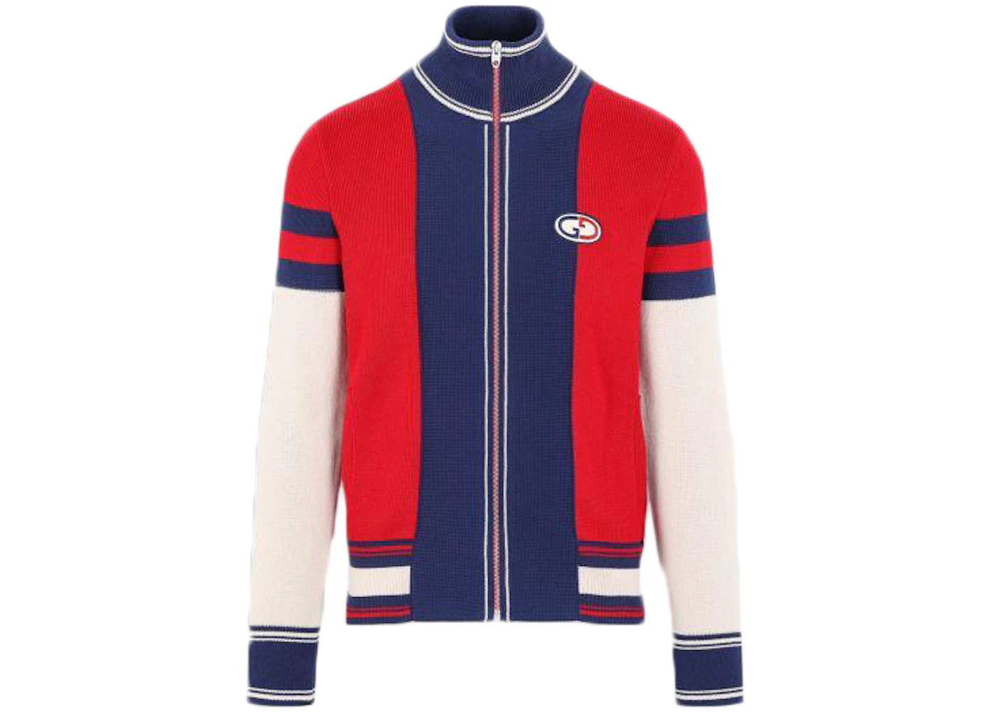Gucci GG Color Block Knitted Jacket Red/Blue