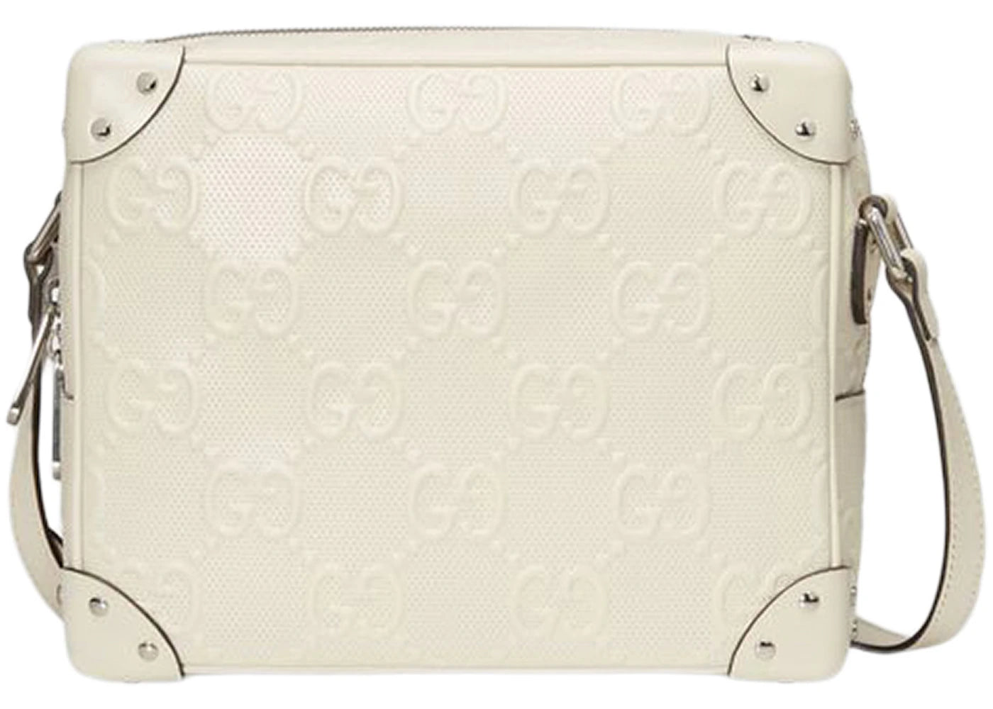 Gucci GG Embossed Shoulder Bag White