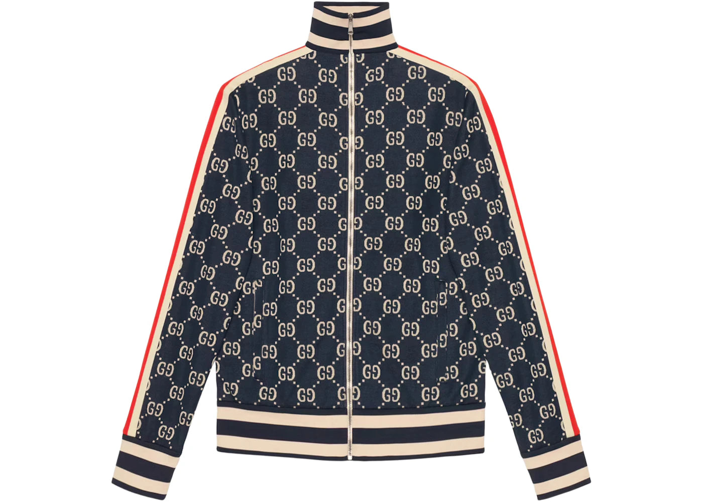 Gucci GG Jacquard Cotton Jacket Blue/Ivory