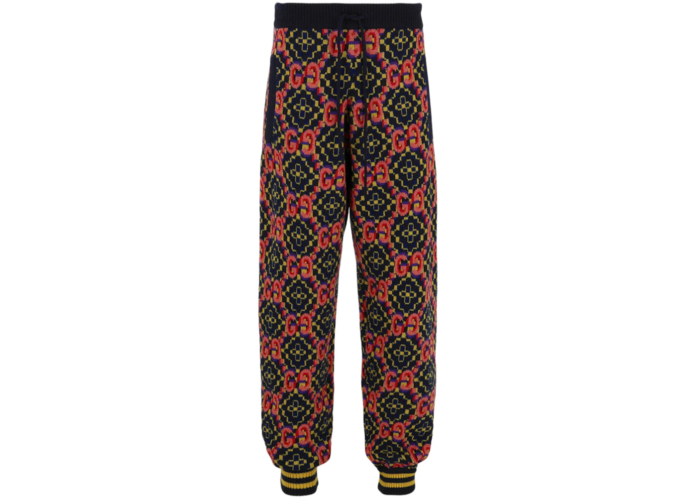 Gucci GG Jacquard Knitted Joggers Blue