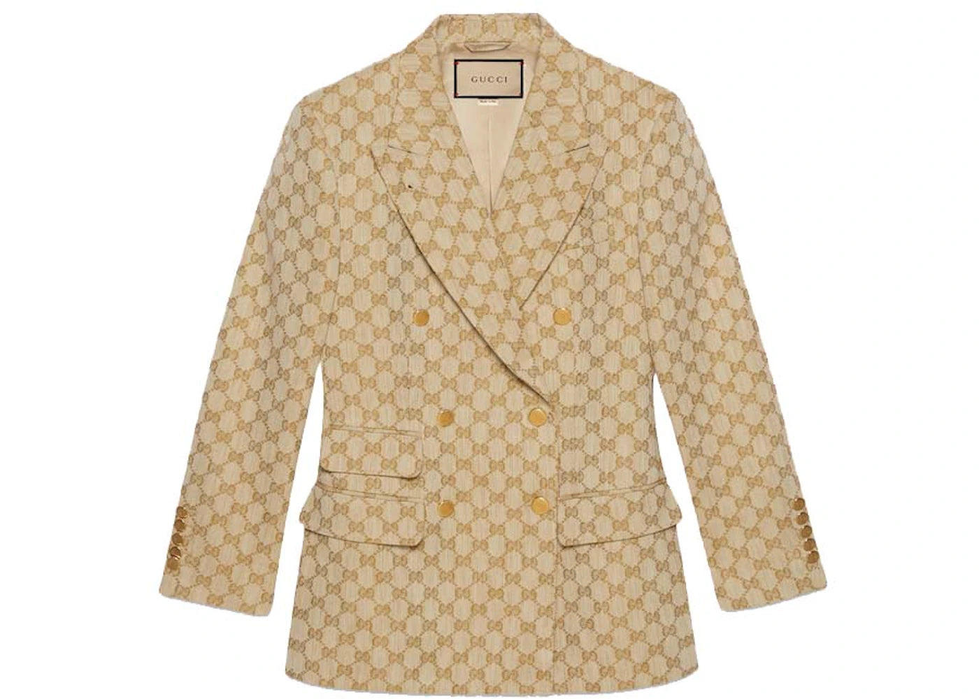 Gucci GG Linen Cotton Jacquard Jacket Beige