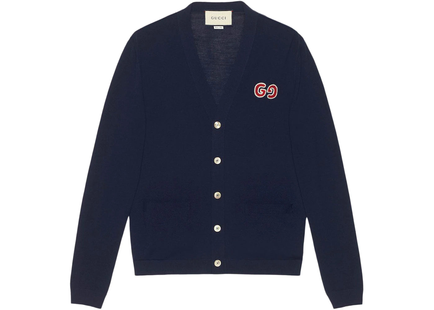 Gucci GG Logo Patch Cardigan Dark Blue