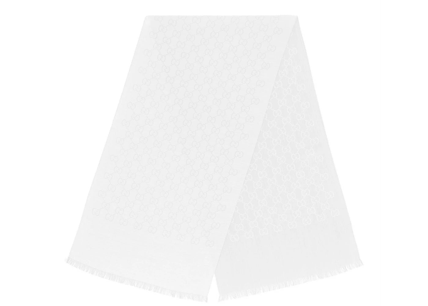 Gucci GG Logo Scarf White
