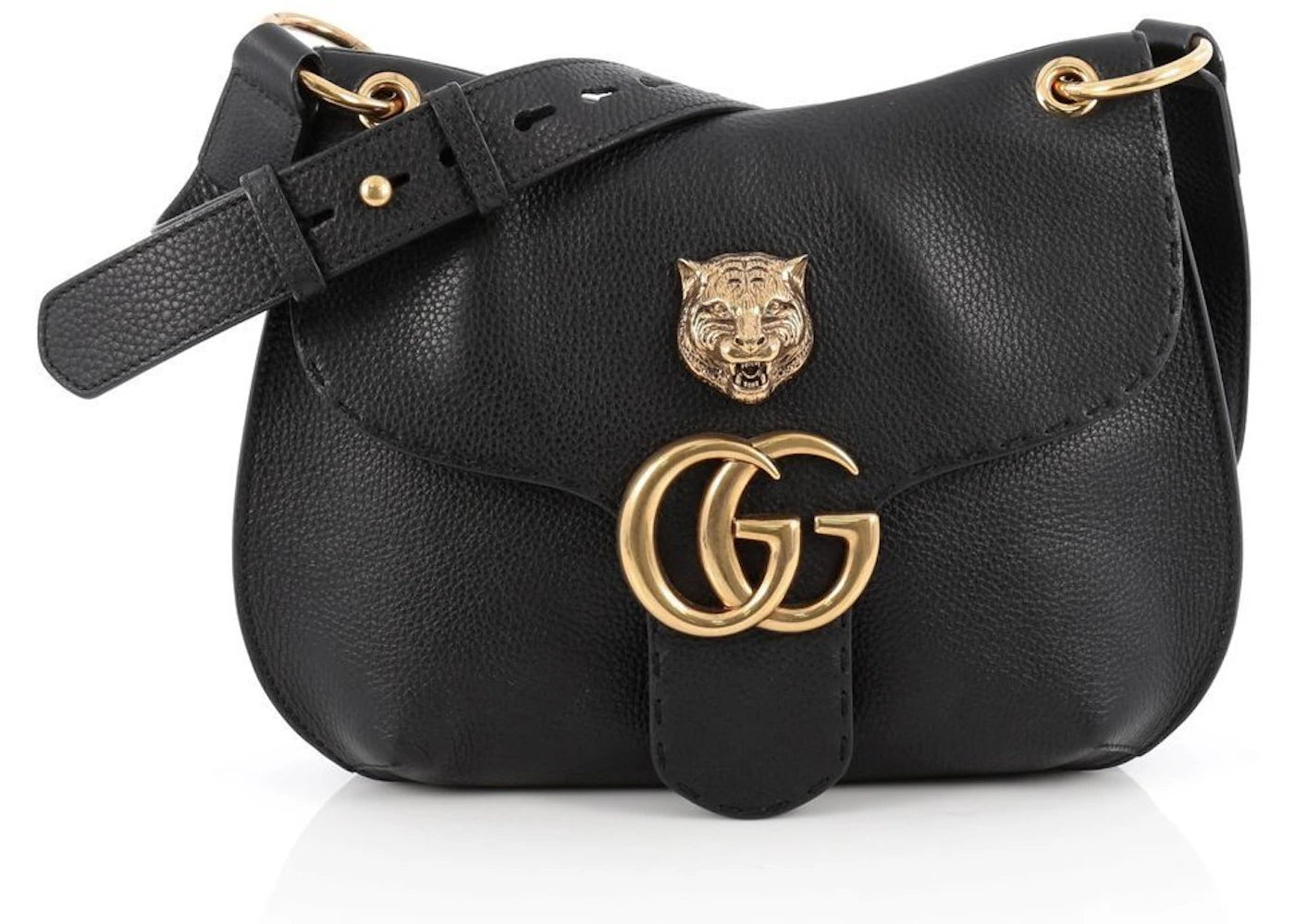 Gucci GG Marmont Animalier Shoulder Medium Black