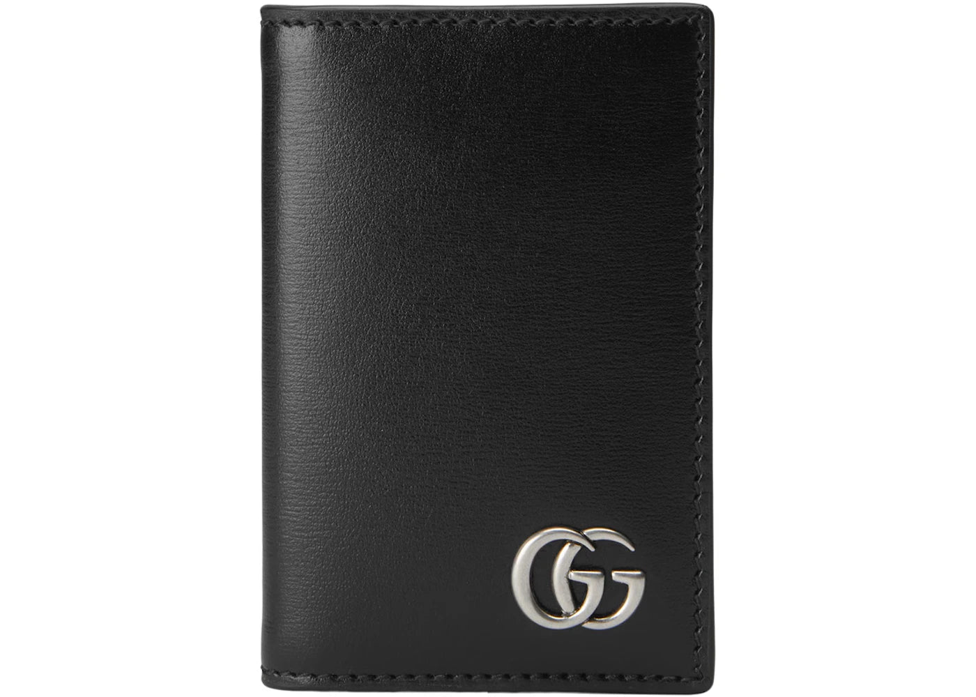 Gucci GG Marmont Card Case Palladium-tone Black