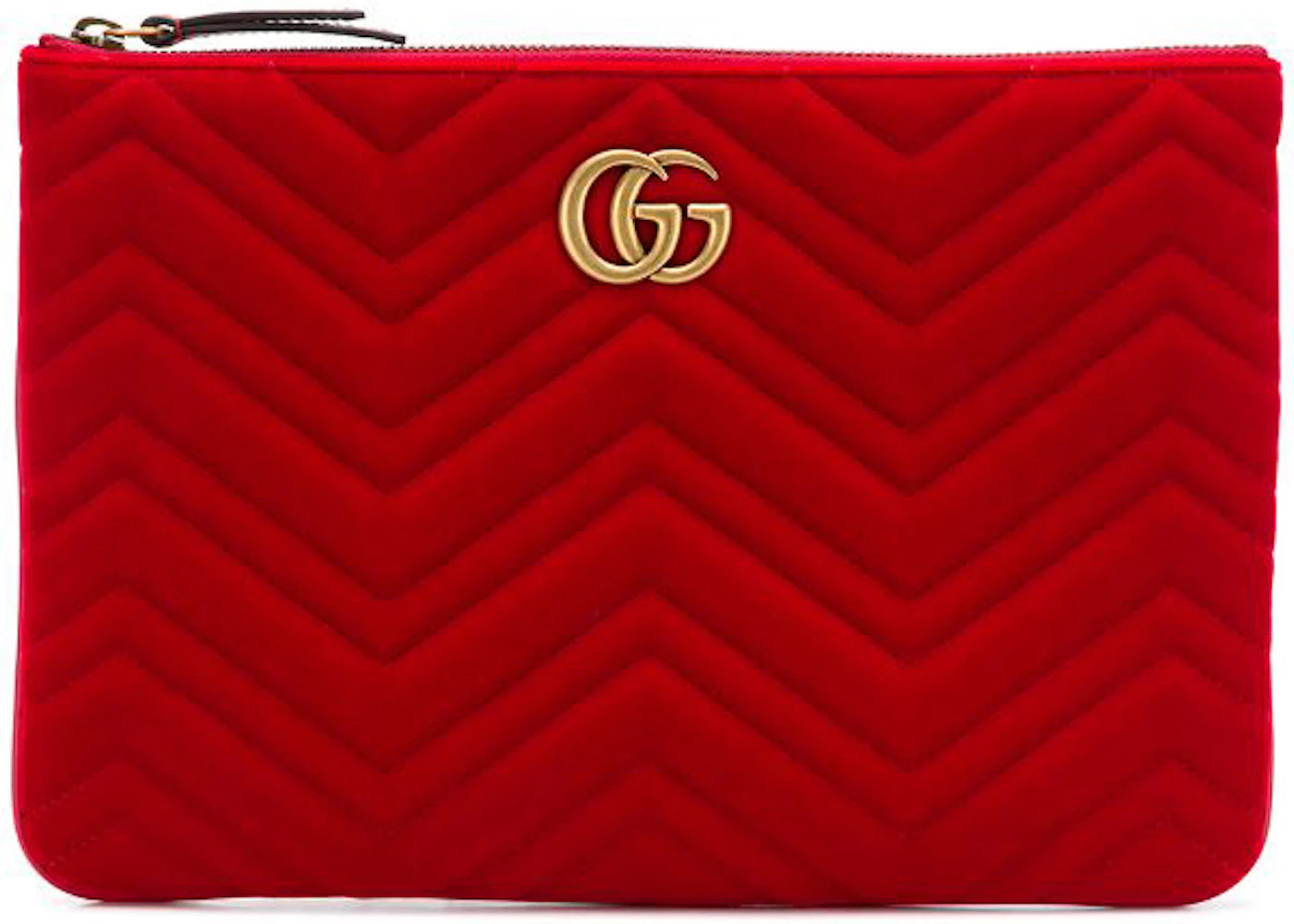 Gucci GG Marmont Clutch Velvet Hibiscus Red