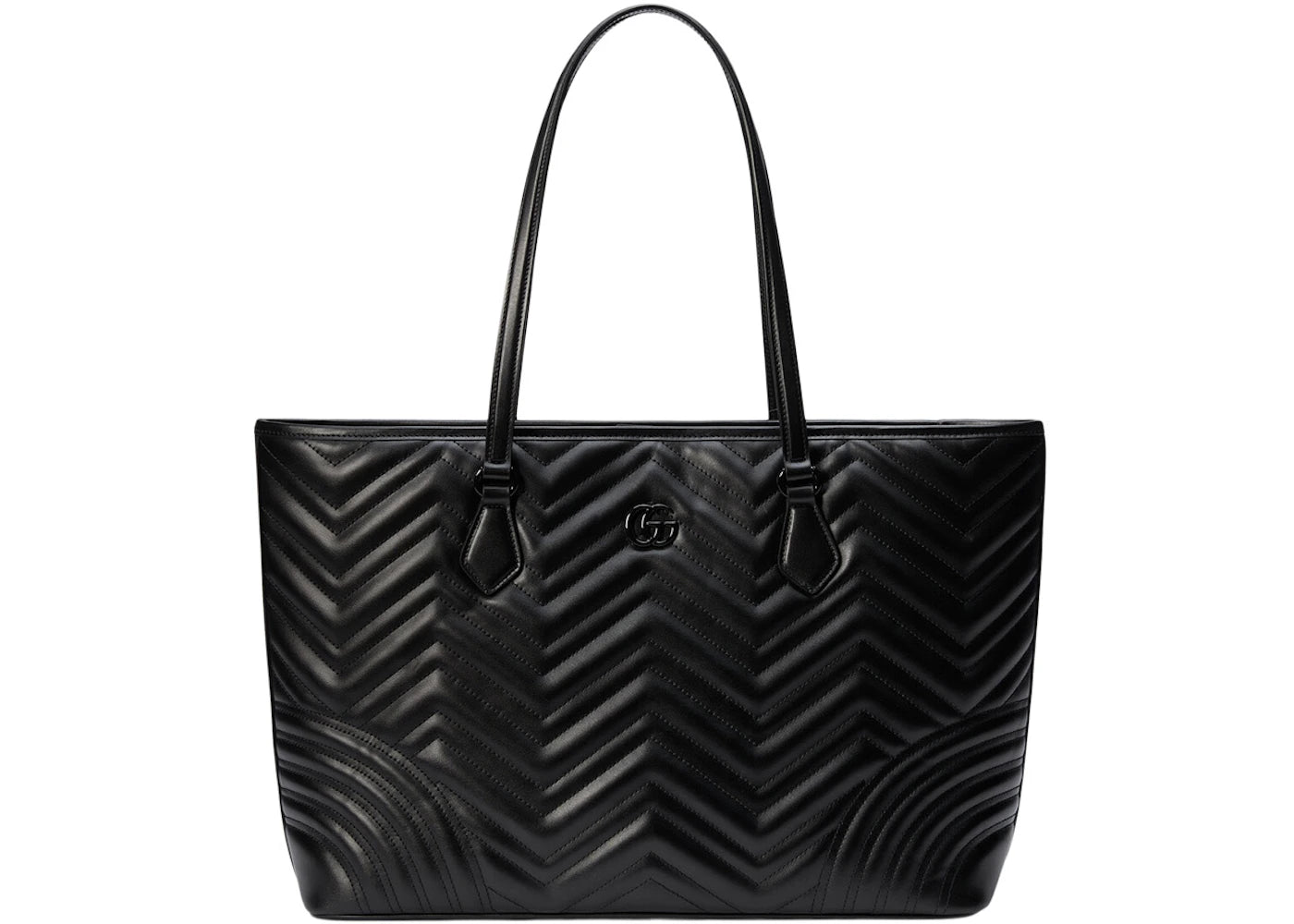 Gucci GG Marmont Large Tote Bag Matelasse Chevron Black