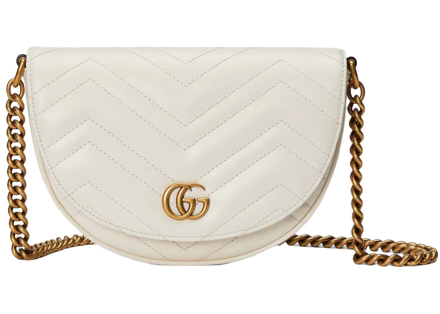 Gucci GG Marmont Matelasse Chain Mini Bag White