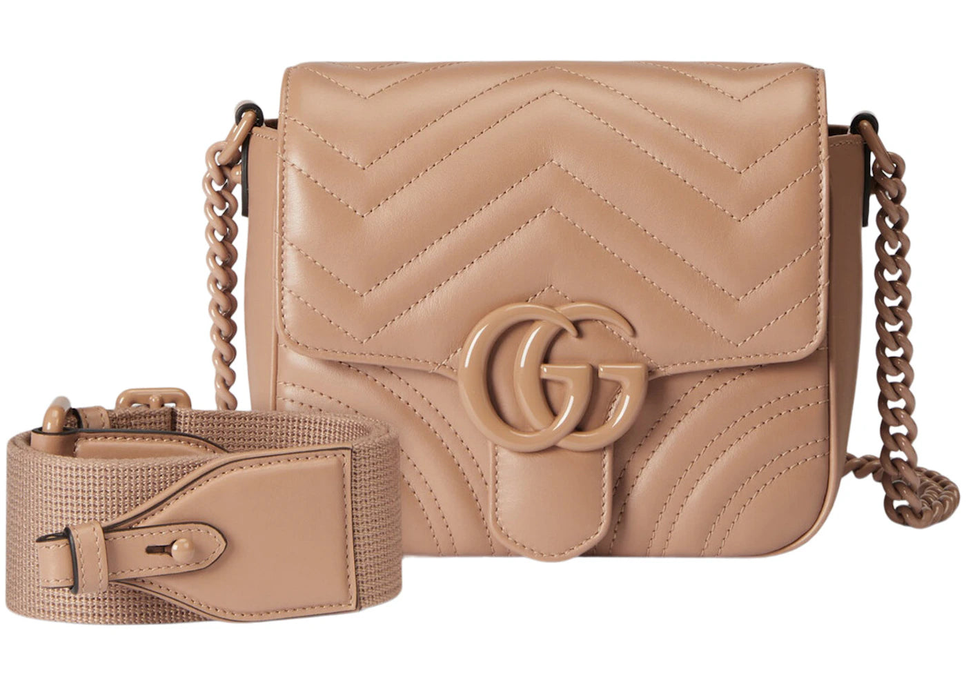 Gucci GG Marmont Matelasse Mini Shoulder Bag Rose Pink