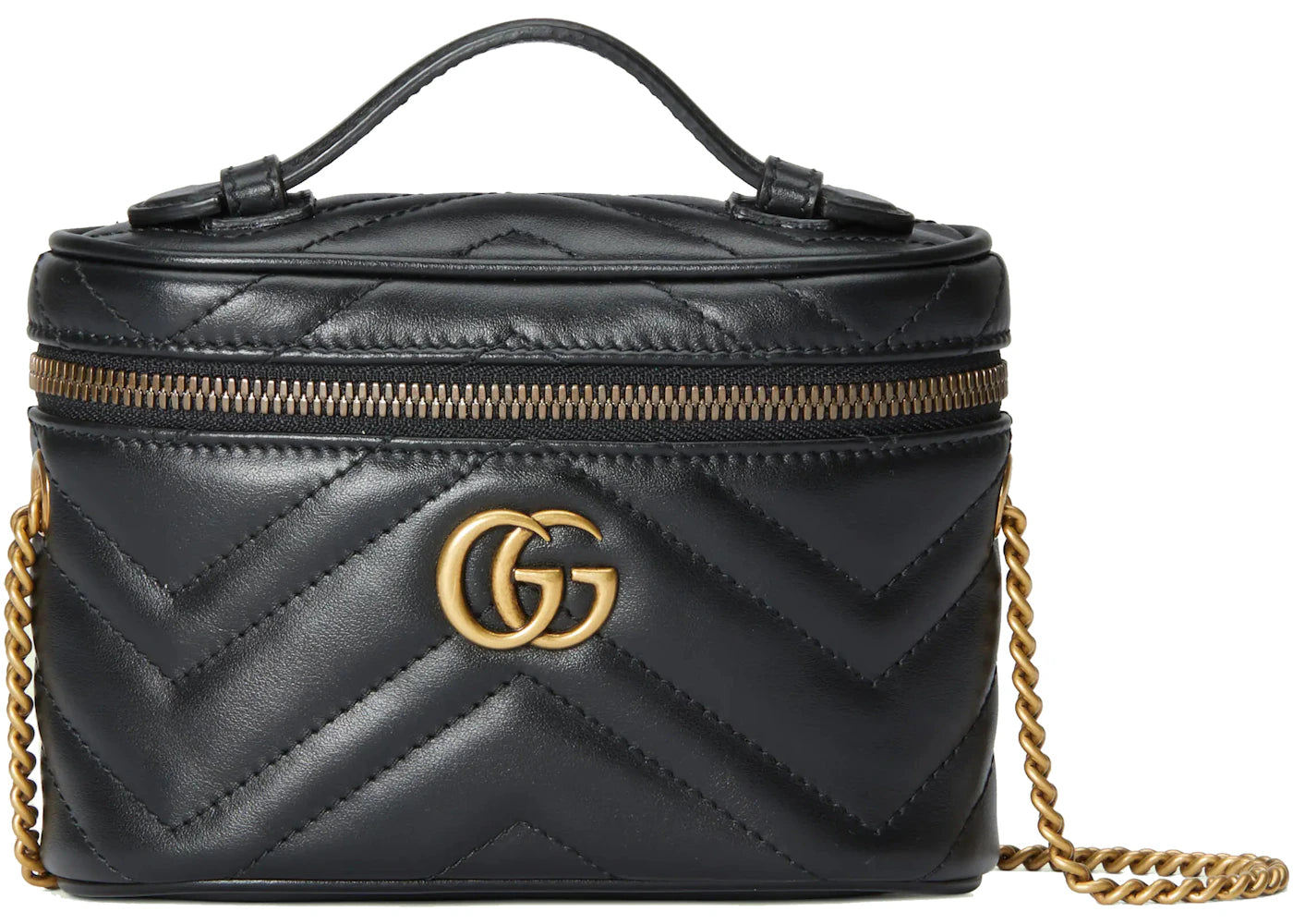 Gucci GG Marmont Matelasse Mini Top Handle Bag Black