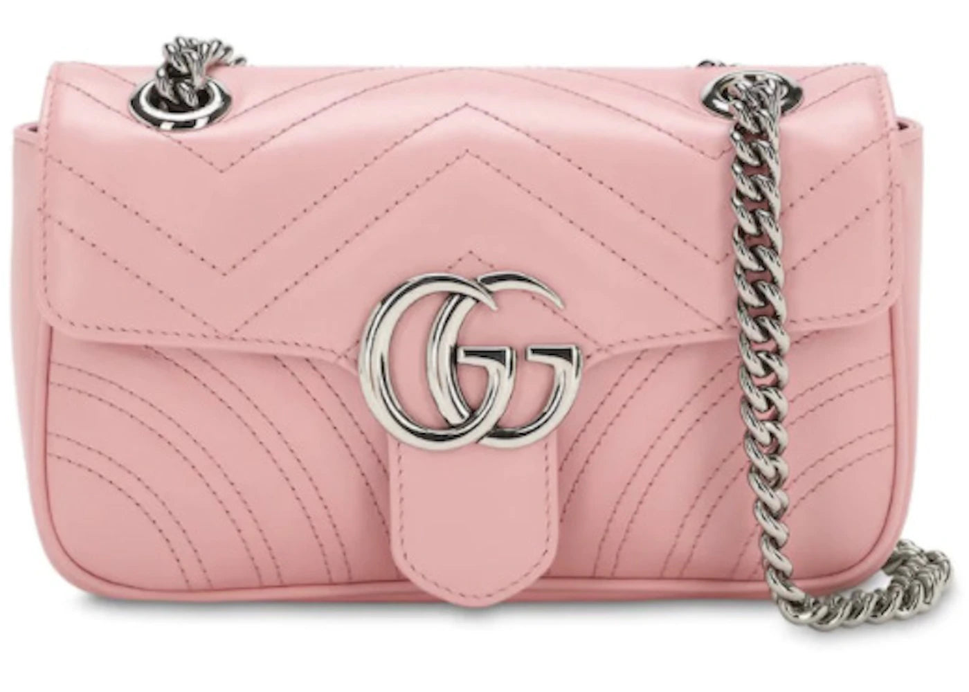 Gucci GG Marmont Matelasse Shoulder Bag Mini Pastel Pink