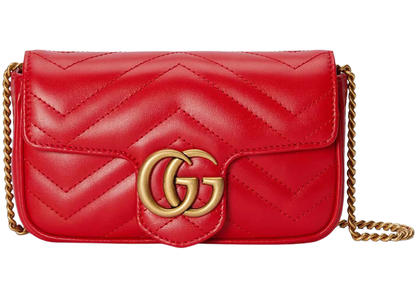 Gucci GG Marmont Matelasse Super Mini Bag Red