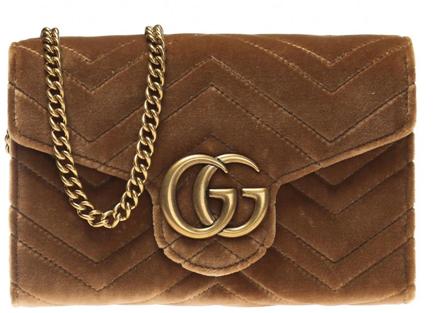 Gucci GG Marmont Mini Bag Matelasse Velvet Taupe