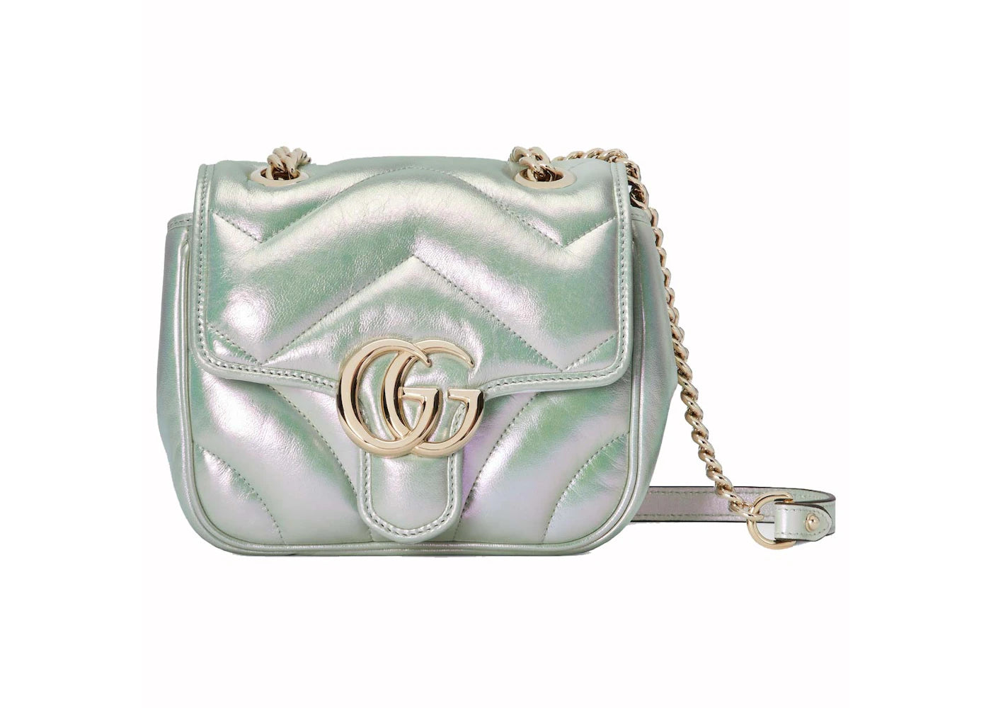 Gucci GG Marmont Mini Shoulder Bag Green Iridescent