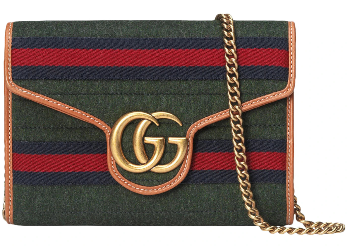 Gucci GG Marmont Shoulder Bag Mini Web Dark Green/Blue/Red/Brown