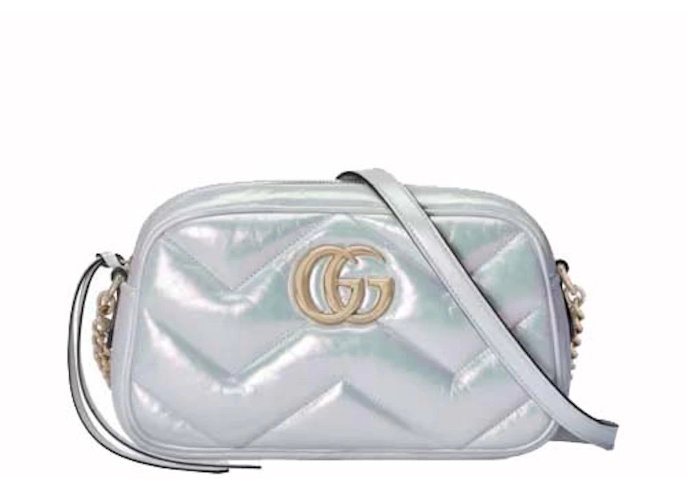 Gucci GG Marmont Small Camera Shoulder Bag Green Iridescent