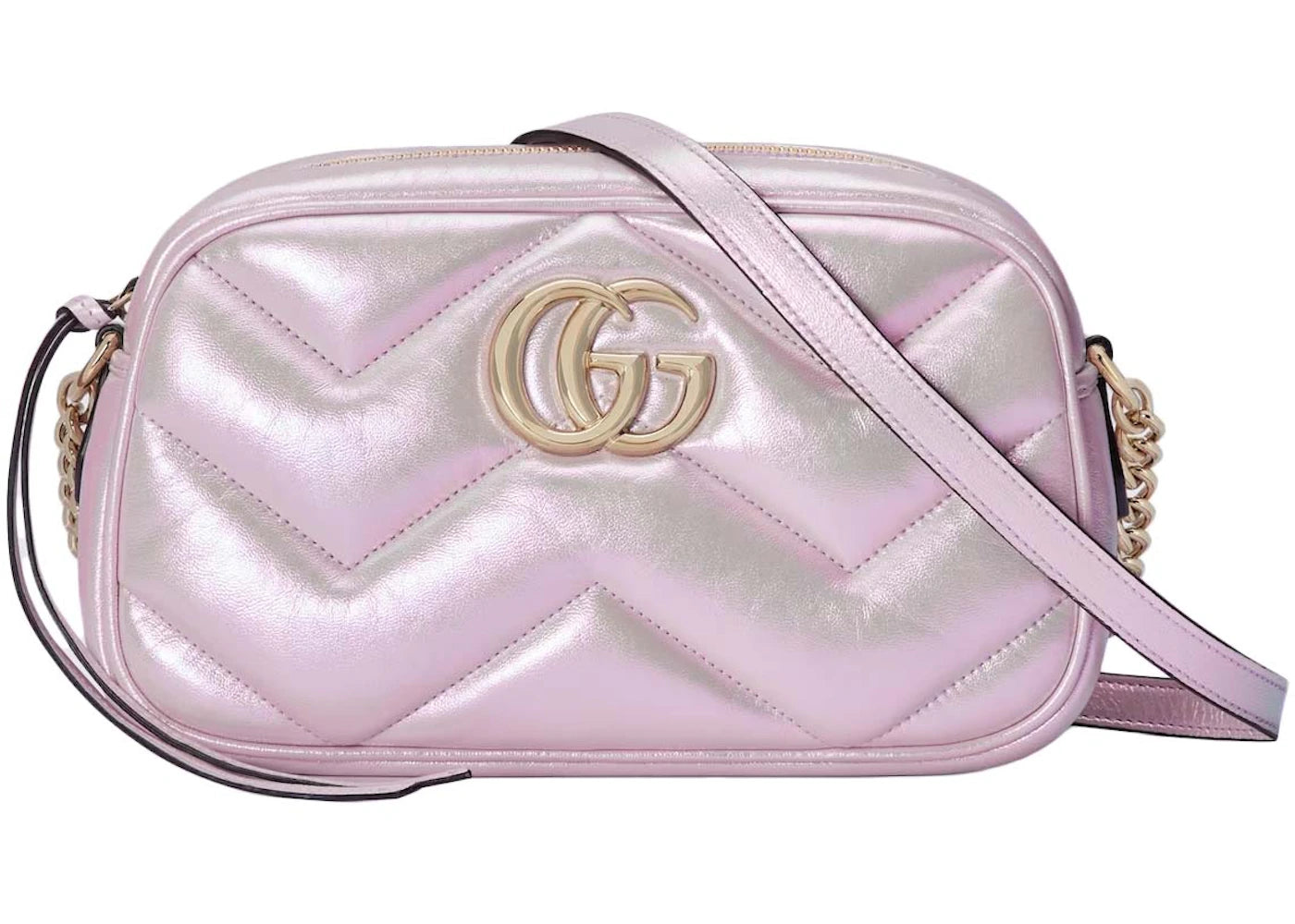 Gucci GG Marmont Small Shoulder Bag Pink Iridescent