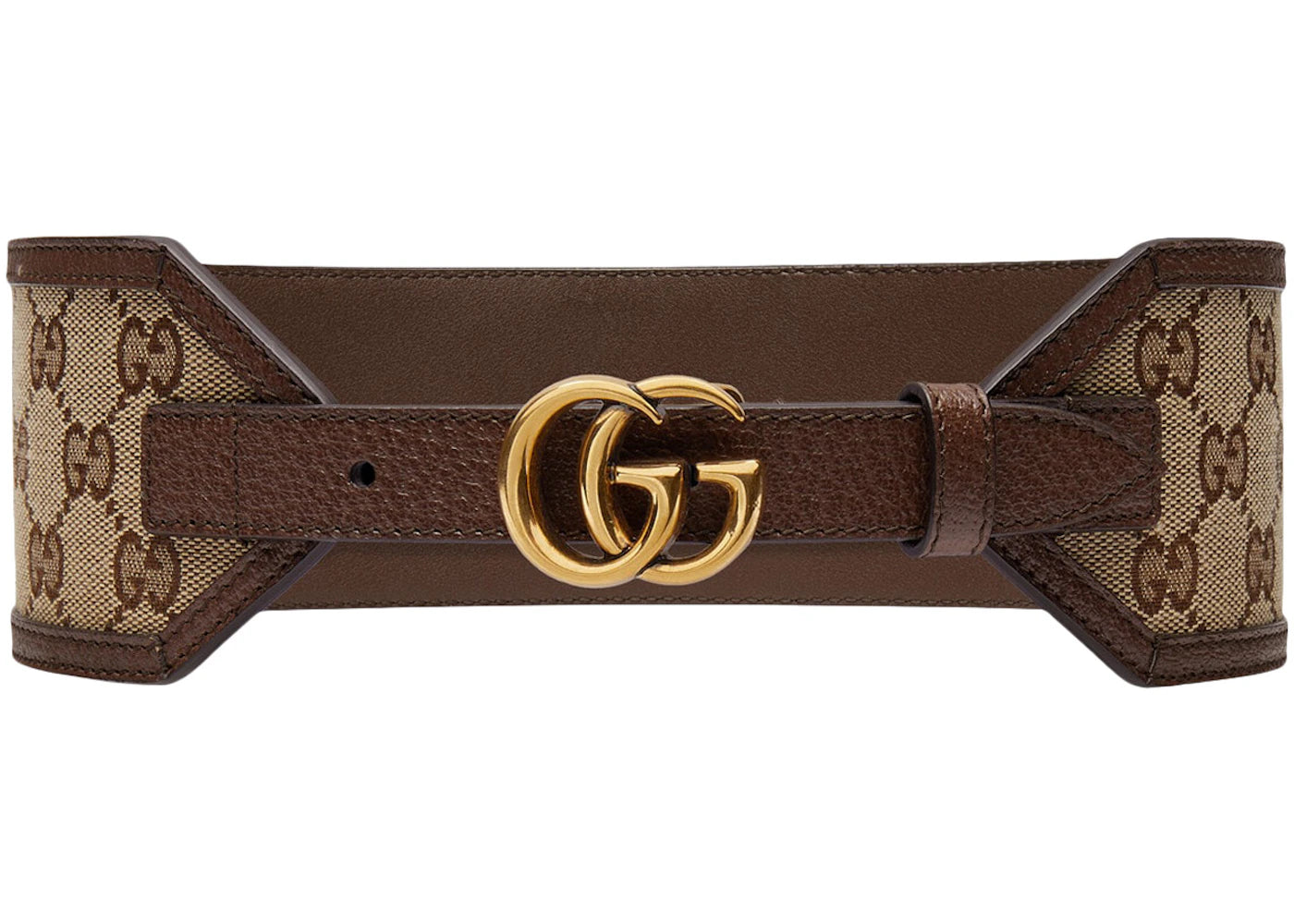 Gucci GG Marmont Wide 68MM Belt GG Supreme Beige/Ebony/Gold-tone