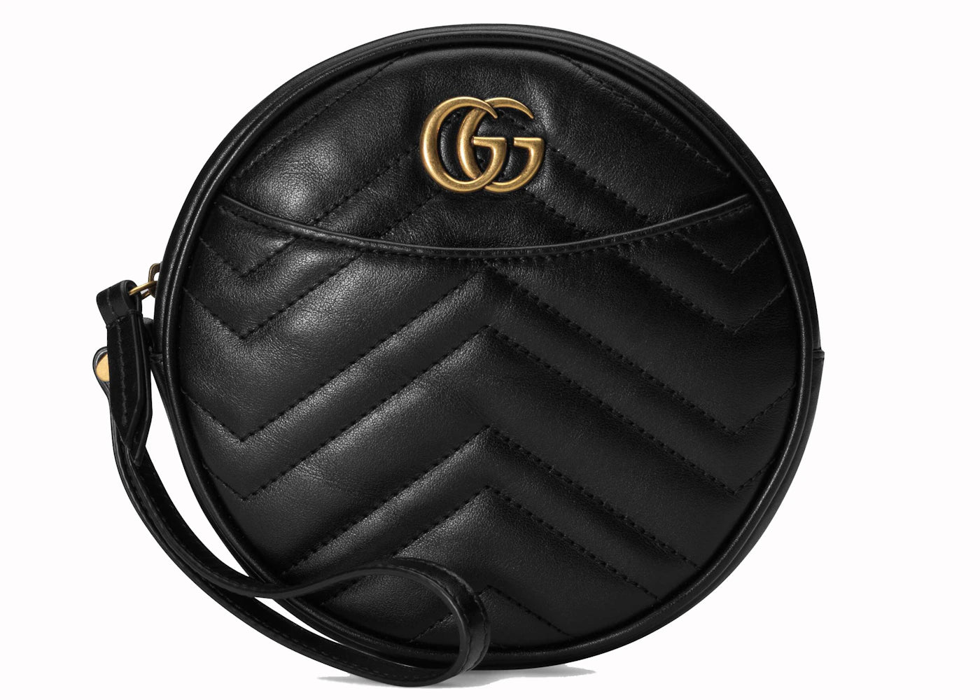 Gucci GG Marmont Wrist Wallet Round Matelasse Black