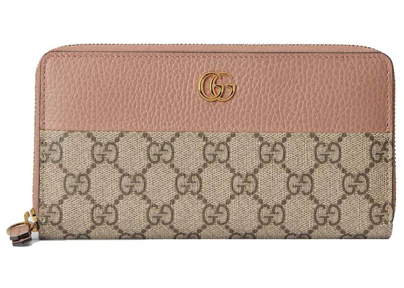 Gucci GG Marmont Zip Around Wallet Beige/Dusty Pink