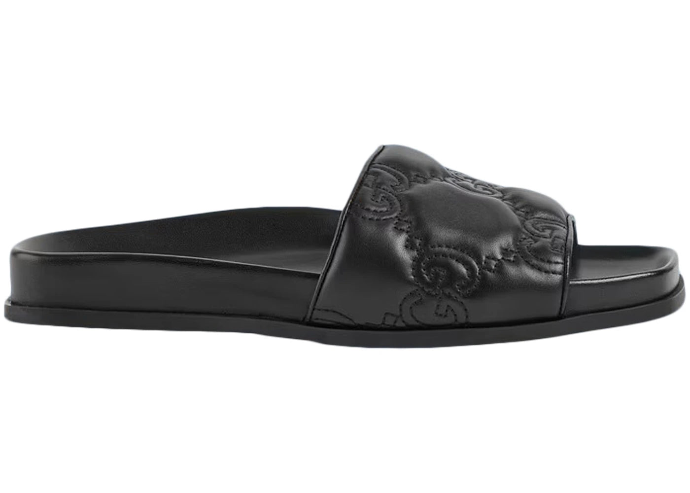 Gucci GG Matelasse Slide Black Leather