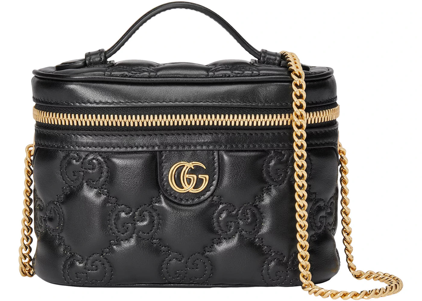 Gucci GG Matelassé Top Handle Mini Bag Black