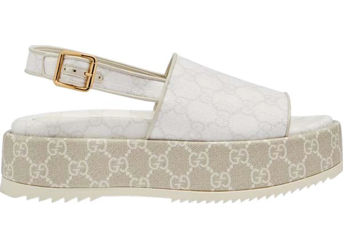 Gucci GG Platform Sandal White Beige (Women's)