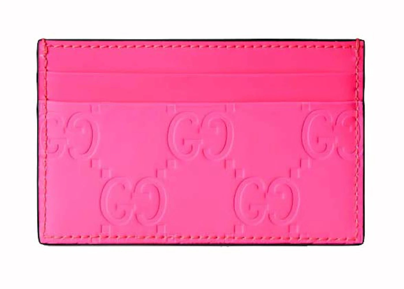 Gucci GG Rubber-Effect Card Case Fuchsia