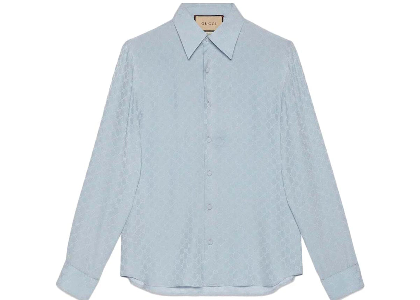 Gucci GG Silk Crepe Shrit Light Blue
