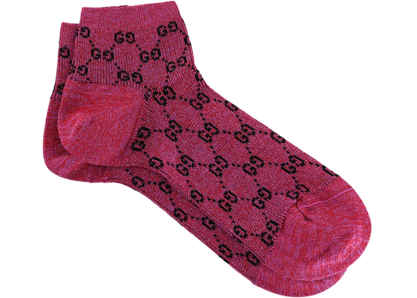 Gucci GG Supreme Metallic Ankle Socks Pink