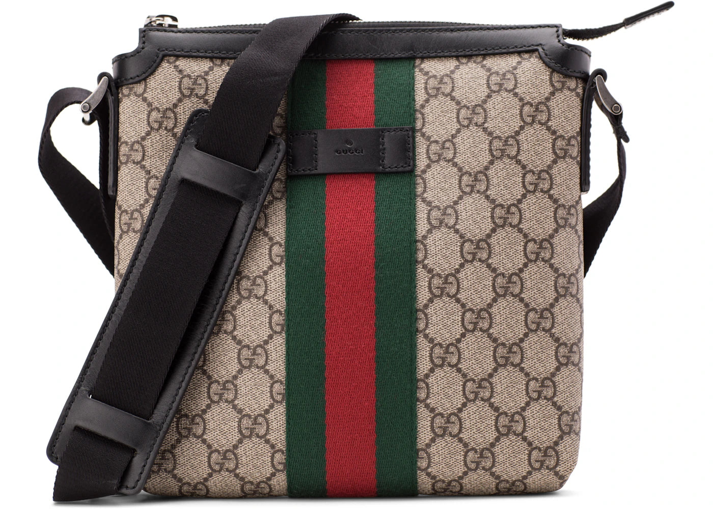 Gucci Flat Messenger GG Supreme Web Beige/Black